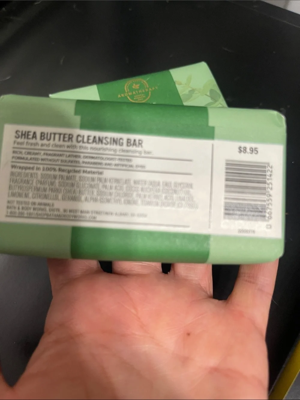 therapy Eucalyptus + Spearmint Shea Butter Cleansing Bar - Green set of two